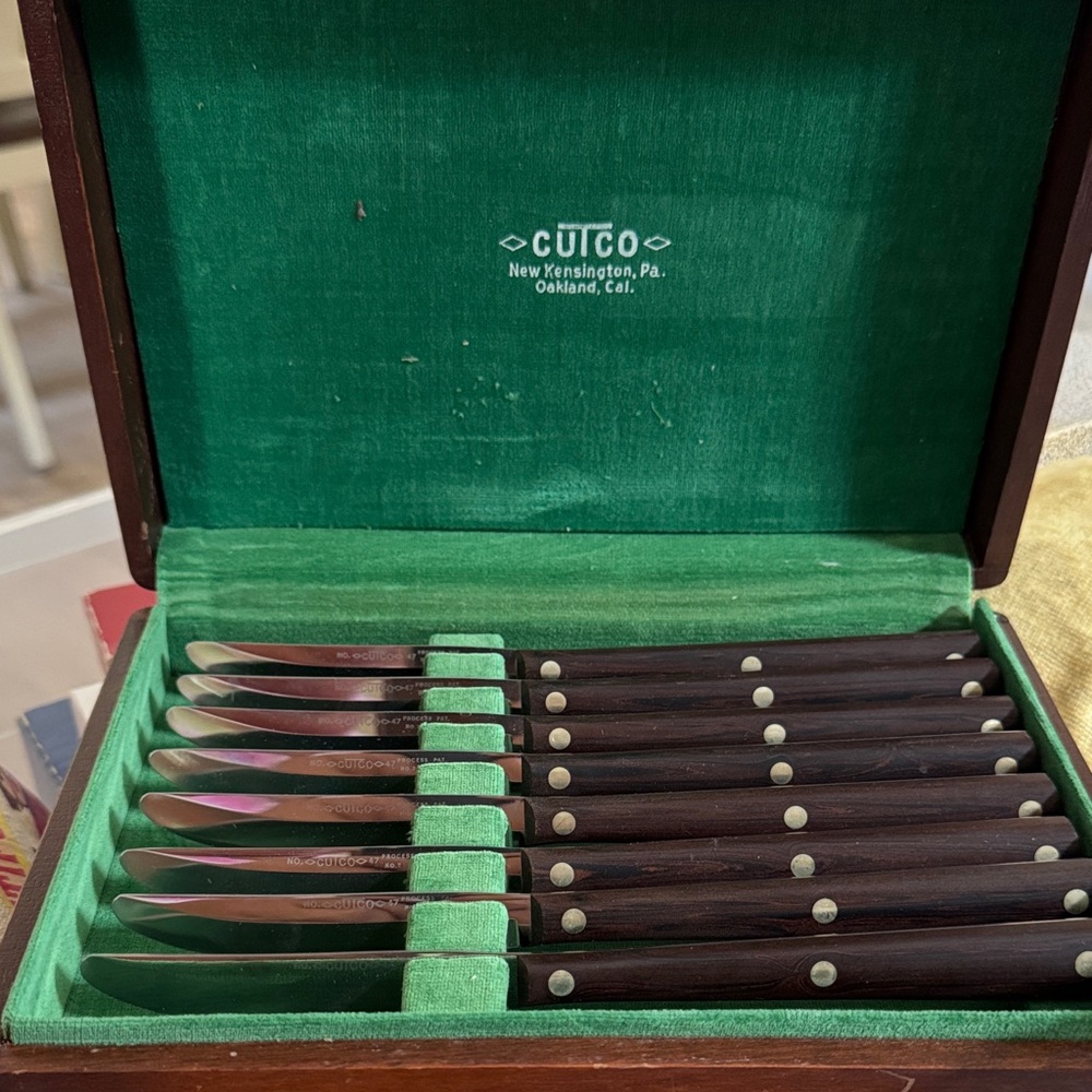 Cutco Dark Wood Handle Knife Set